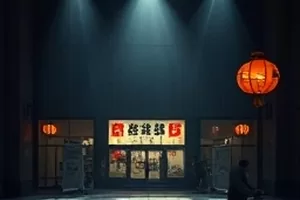 雨点砸在站台顶棚上溅起水花,长椅扶手被淋得发亮